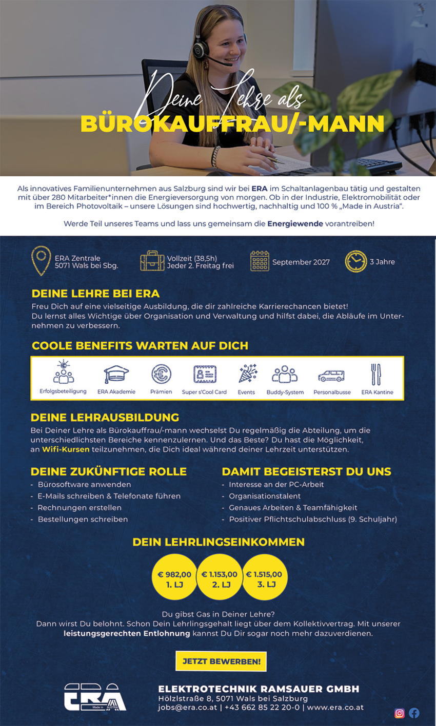 Lehre als Bürokauffrau/-mann